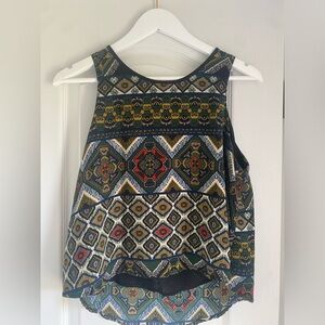 Print tank blouse